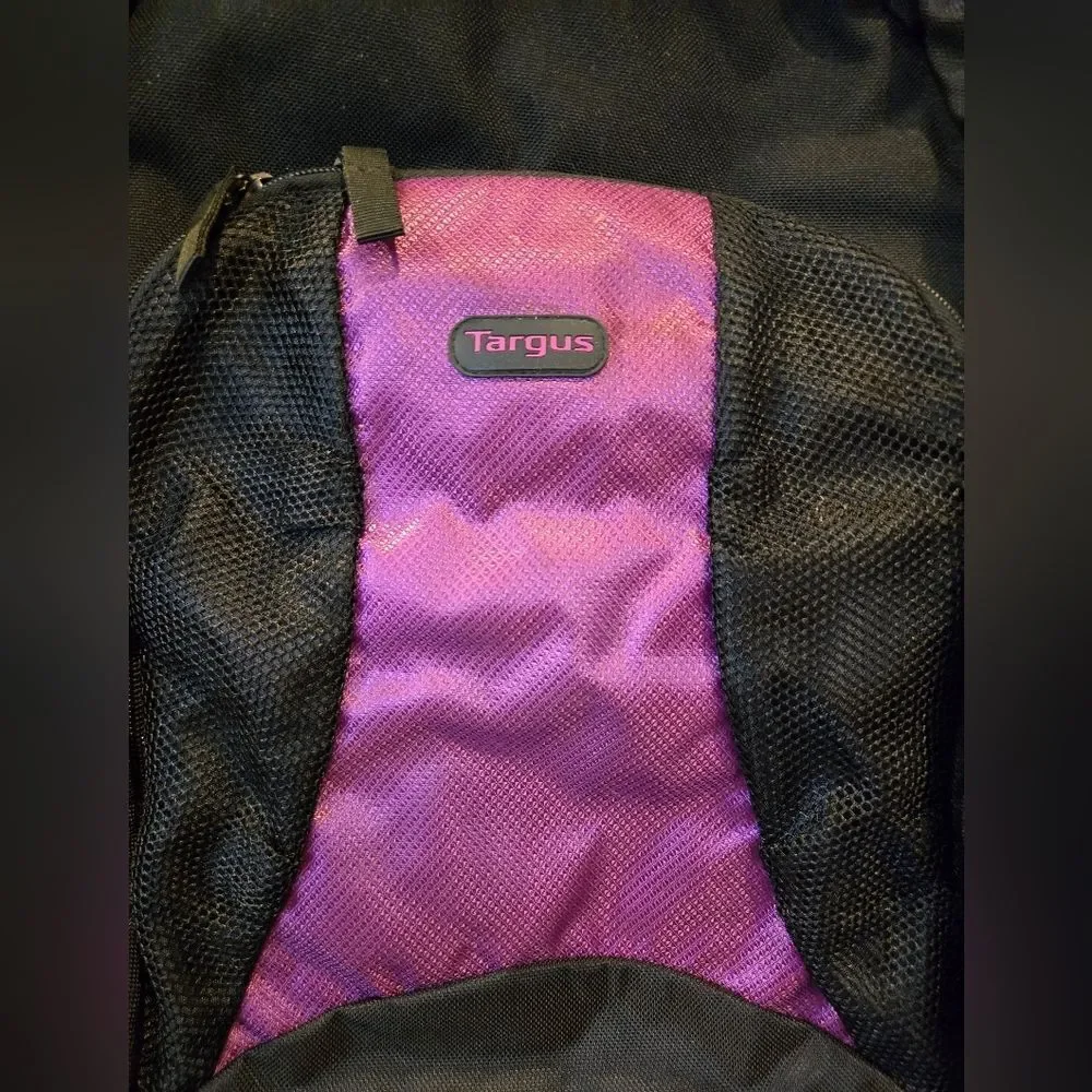 Targus Black and Purple Backpack With Laptop Compartment